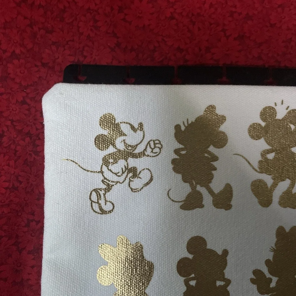 Disney Mickey Mouse Gold Silhouette Canvas Zipper Pouch‎ 9x5.5